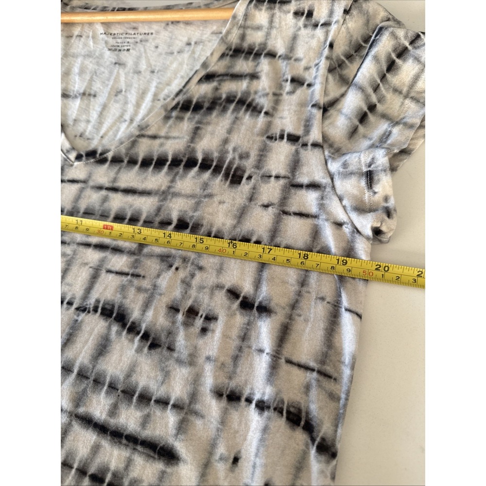 $270 Majestic Filatures Women's White V-Neck Tie-Dye Cotton Midi Dress Size‎ 3 - Picture 8 of 10